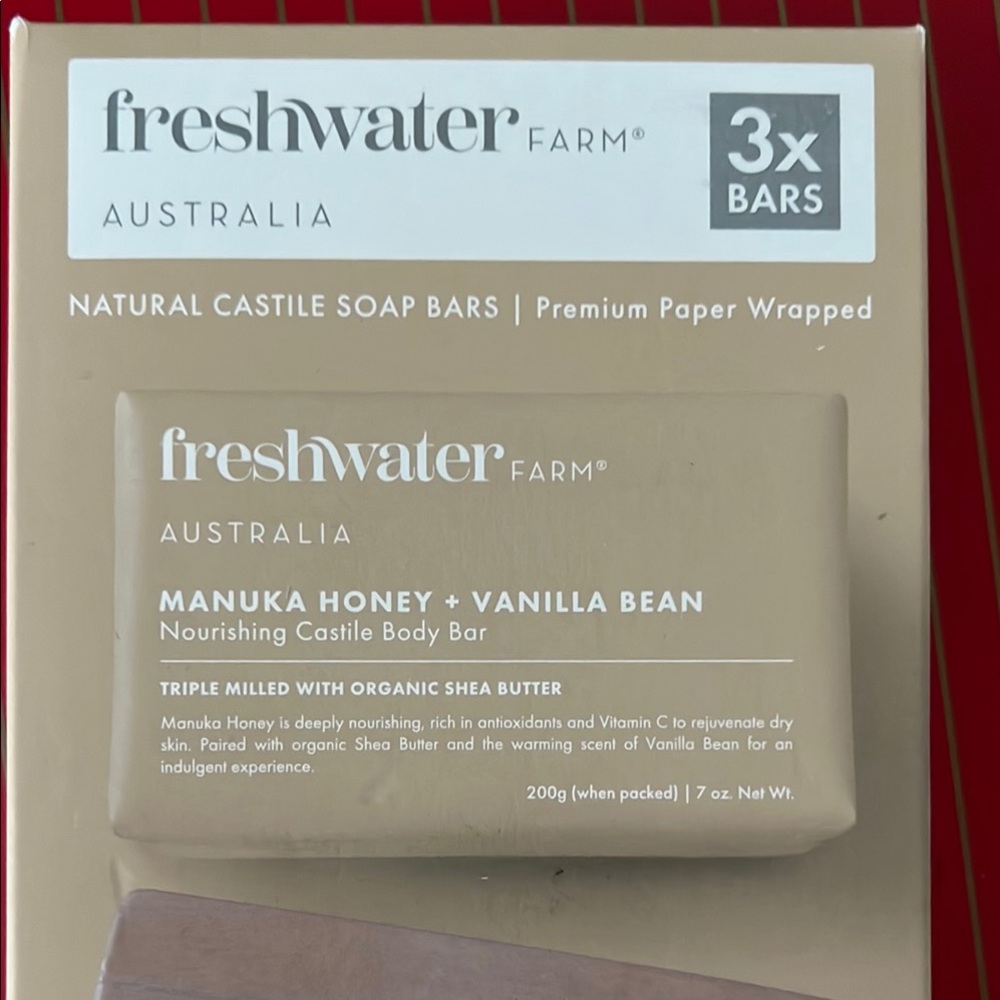 Freshwater Farm Manuka Honey + Vanilla Bean Soap Bars